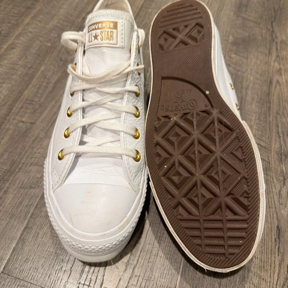 Converse All Star White with Gold Eyelets - Picture 5 of 6